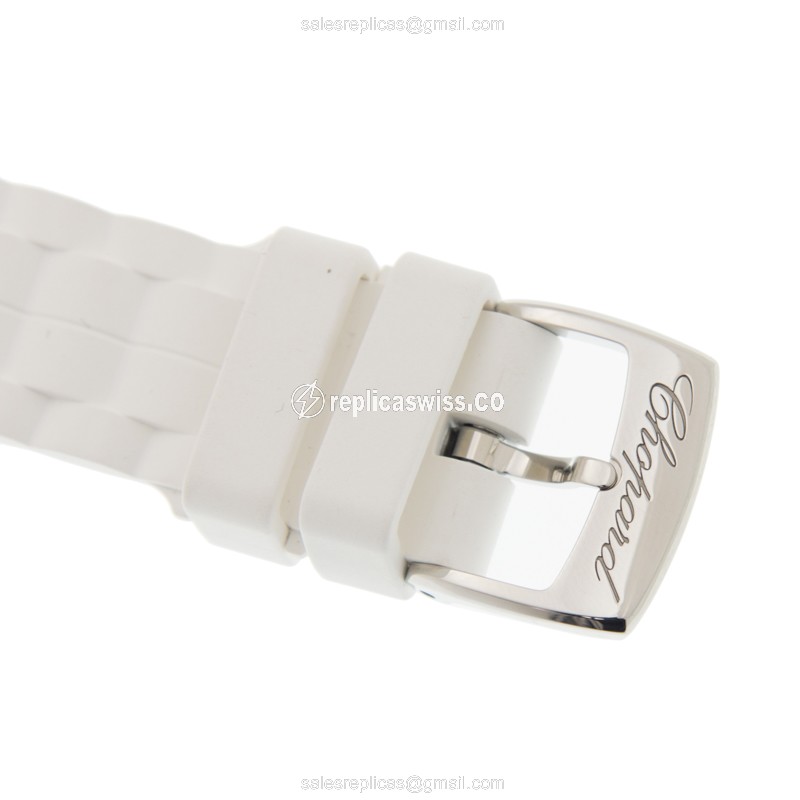 Chopard Happy Sport Quartz - Steel Case - White Dial - Rubber strap - Buckle Clasp - View 4