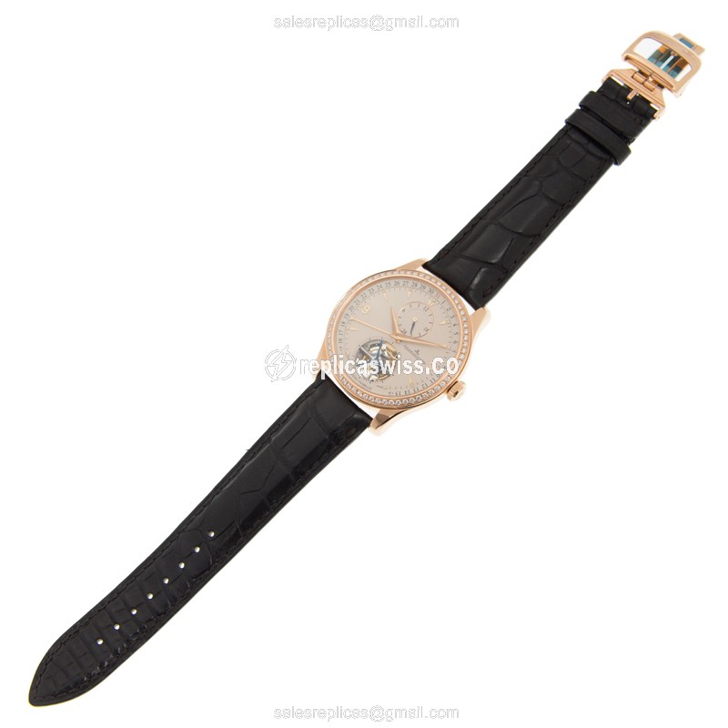 Jaeger-Lecoultre Q156241P Replica - Ultra Thin - Automatic - Rose Gold Case - Diamond - Silver Dial - View 2