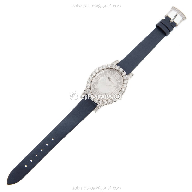 Chopard 139383-1001 Replica - Quartz - 18kt White Gold - White Dial - Buckle Clasp - View 2
