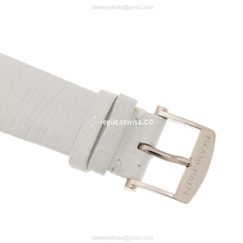 Blancpain 3626-1954L-58A Replica - Automatic - White Gold - Blue Dial - Diamond - Leather Strap - View 4
