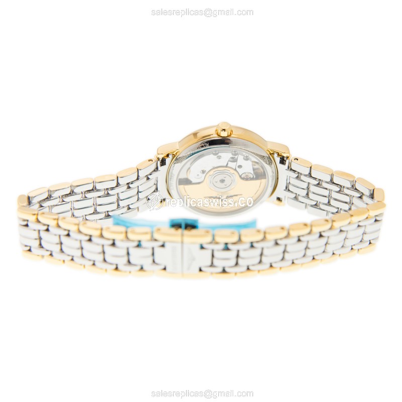 Longines Presence Replica - Automatic - White Dial, Gold Clasp & Steel Strap - View 4