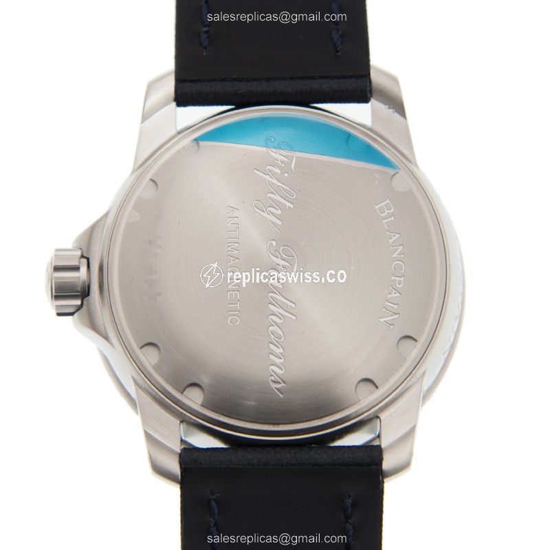 Blancpain 5015D-1140-52B Replica - Automatic - Steel Case - Blue Dial - Canvas Strap - View 3