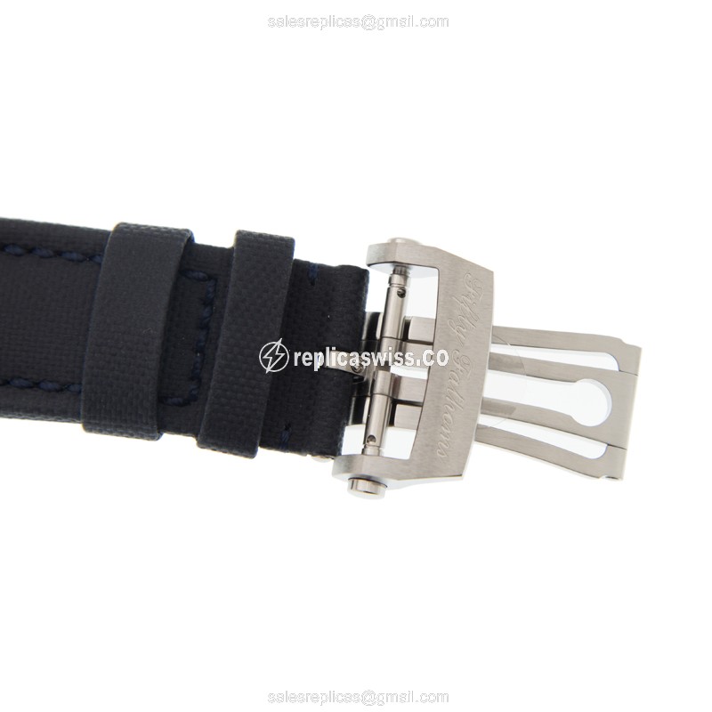 Blancpain 5015D-1140-52B Replica - Automatic - Steel Case - Blue Dial - Canvas Strap - View 4