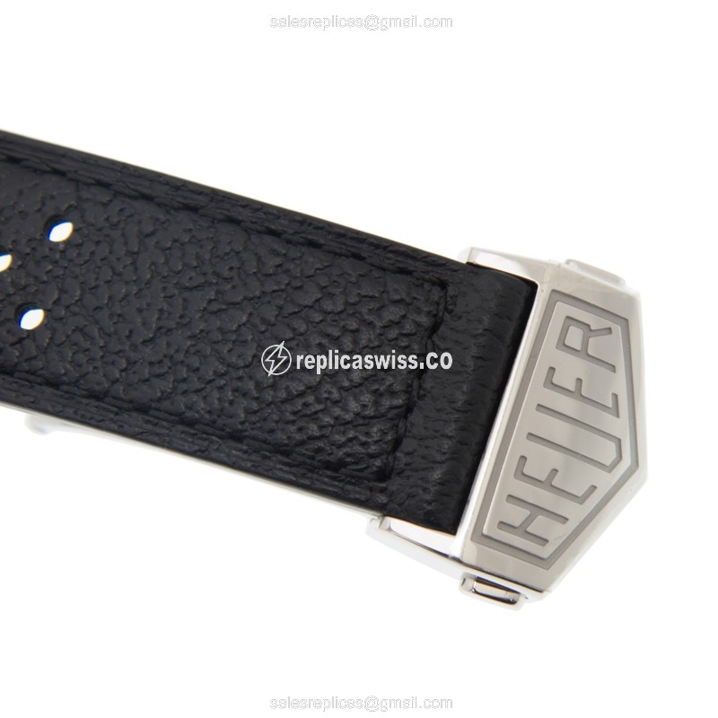 Tag Heuer Manaco Replica - Automatic - Steel - Blue Dial - Black Leather Strap - View 4