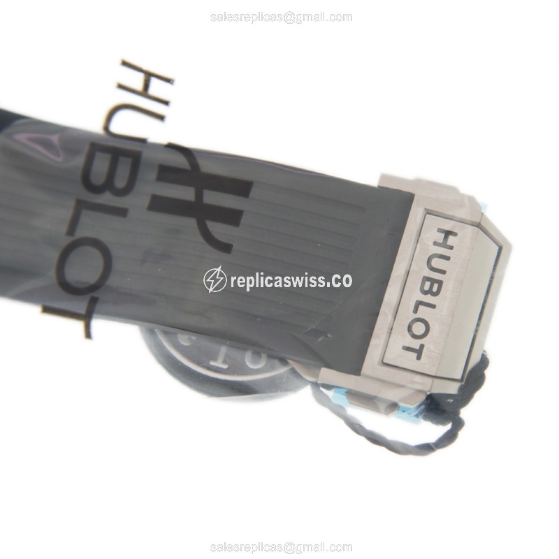 Hublot BIG BANG Replica - Automatic - Titanium - Diamond - Gray Dial - Black Rubber Strap - View 4