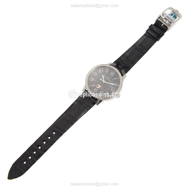 Jaeger-Lecoultre Q344847J Rendez-Vous Replica - Automatic - Black Dial - Steel Case - Alligator Black Strap - View 2