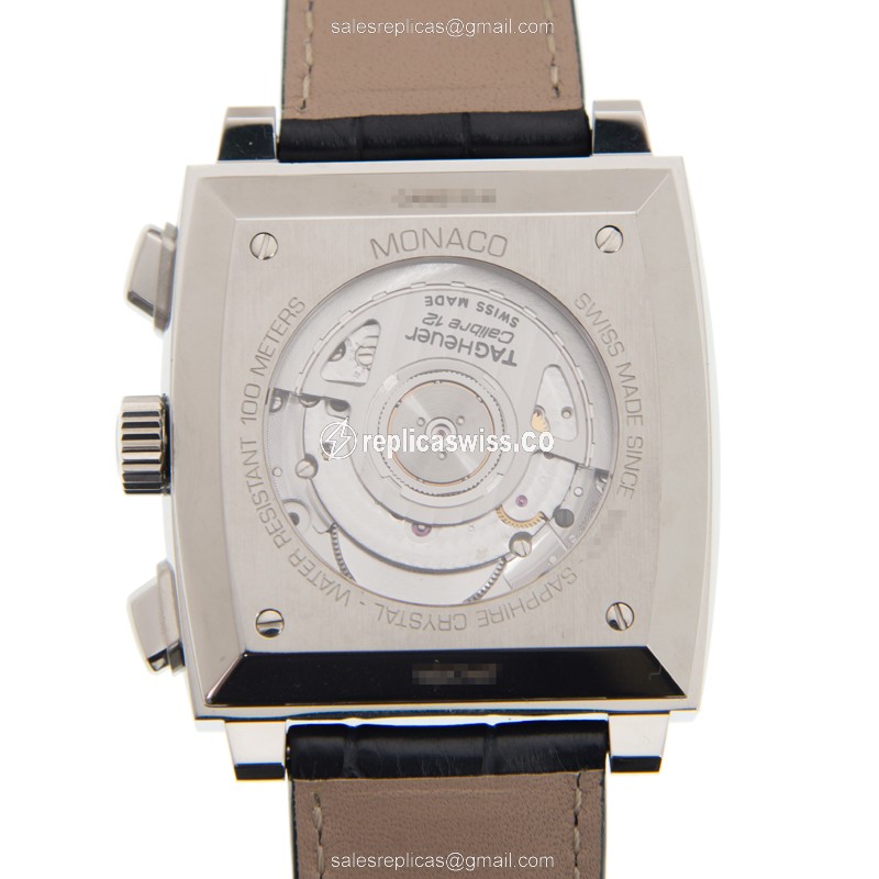 Tag Heuer Monaco Replica - Automatic - Blue Dial - Steel Case - Black Alligator Strap - View 3