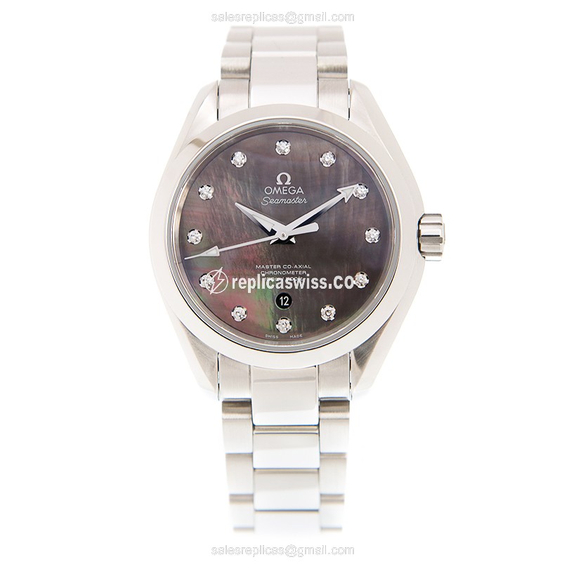 Omega Seamaster Replica - Automatic - Steel Case - Gray Dial - Silver Steel Band - View 2