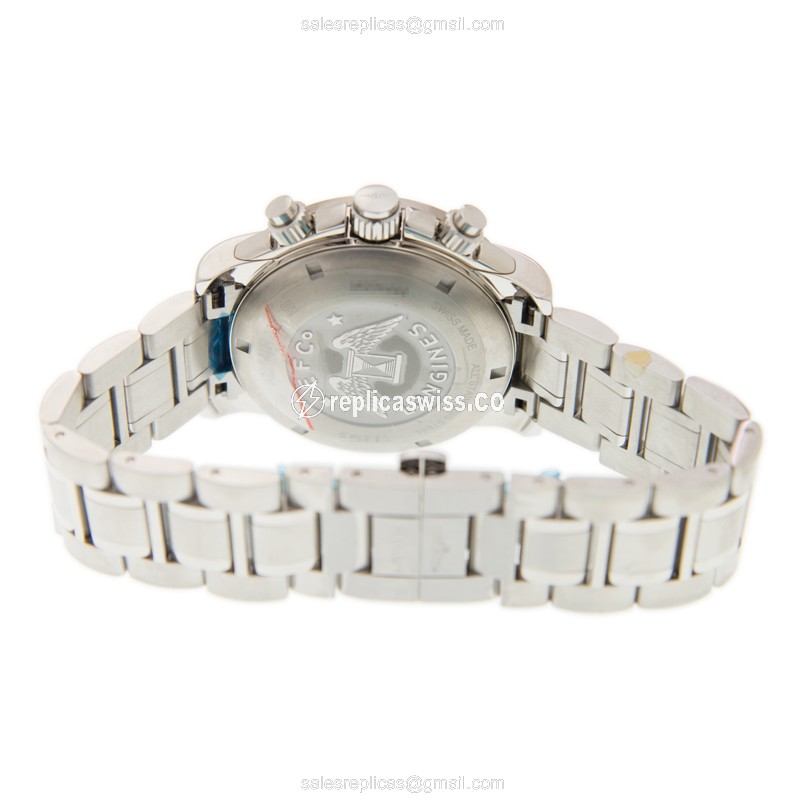 Longines Conquest Replica - Automatic - Stainless Steel Case - White Dial, Silver Clasp & Steel Strap - View 4