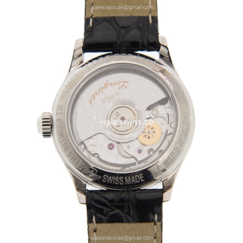Longines Lyre Automatic - Silver Dial - Steel Case - Black Alligator Strap - Sapphire Crystal - View 3
