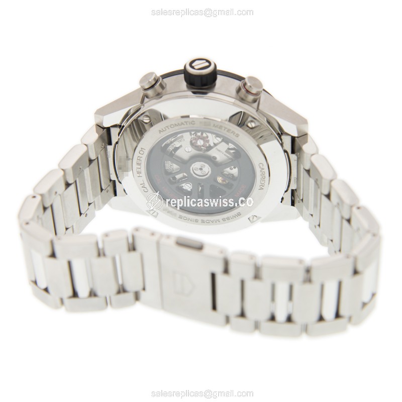 Tag Heuer CARRERA Replica - Automatic - Ceramic/Steel - Black Dial - Silver/Steel Strap - View 4