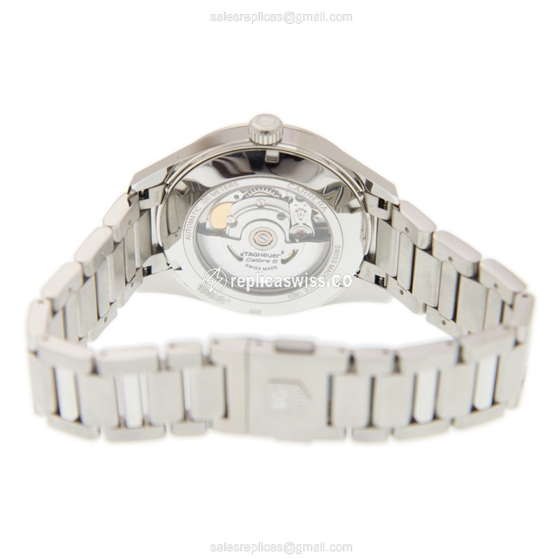 Tag Heuer Carrera Automatic - White Dial - Steel Case - Silver Band - Clasp - View 4
