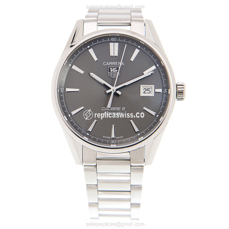 Tag Heuer CARRERA WAR211C-BA0782 - Automatic - Steel Case - Gray Dial - Silver Strap - View 2