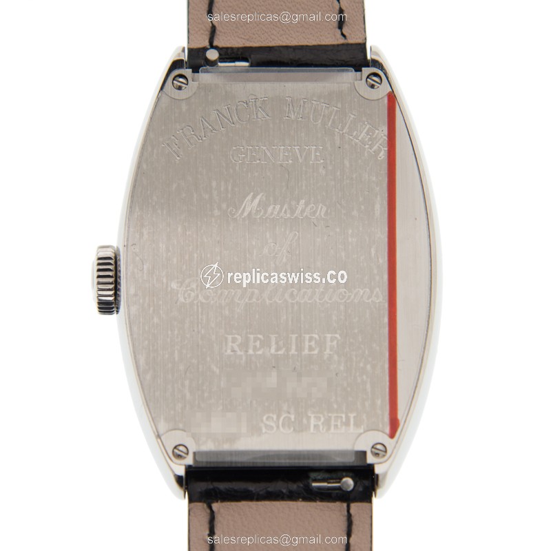 Franck Muller 5851 SC REL AC Curvex - Automatic - Stainless Steel Case - White Dial, Black Alligator Strap - View 3