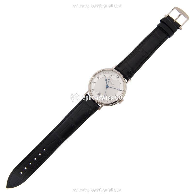 Breguet 5197BB/15/986 Classic - Automatic - 18kt White Gold - Silver Dial - Black Alligator Strap - View 2