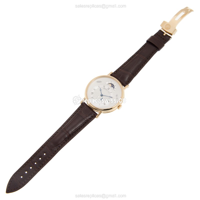 Breguet 7337BA/1E/9V6 Classic Automatic 18kt Rose Gold - Silver Dial - Brown Alligator Strap - View 2