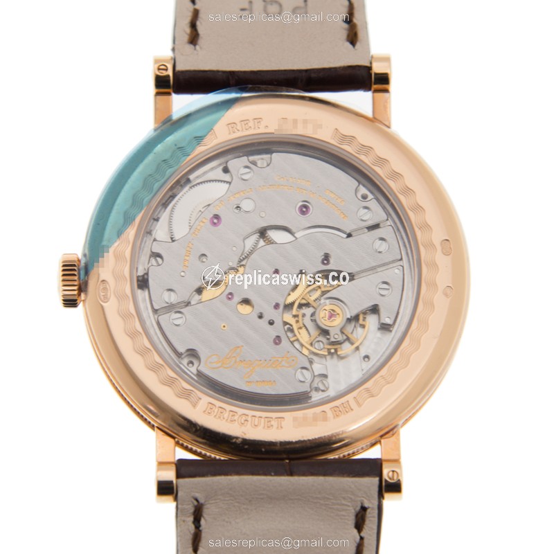 Breguet 5277BR/12/9V6 Classic - Manual Wind - 18kt Rose Gold - Silver Dial - Brown Alligator Strap - View 3