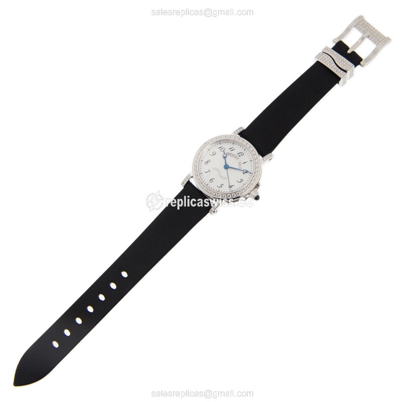Breguet 8818BB/59/864/DD0D MARINE - Automatic - 18kt White Gold - Diamond - White Dial - Black Buckle Strap - View 2