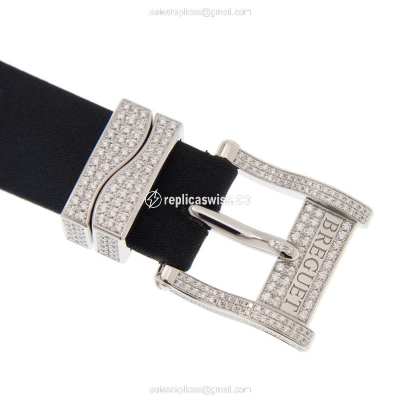 Breguet 8818BB/59/864/DD0D MARINE - Automatic - 18kt White Gold - Diamond - White Dial - Black Buckle Strap - View 4