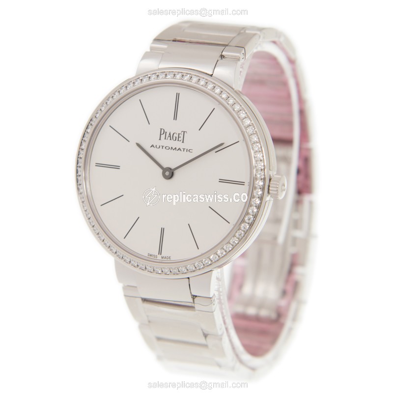Piaget ALTIPLANO Replica - 18kt White Gold - Diamond Dial - Automatic - Silver Clasp - View 3