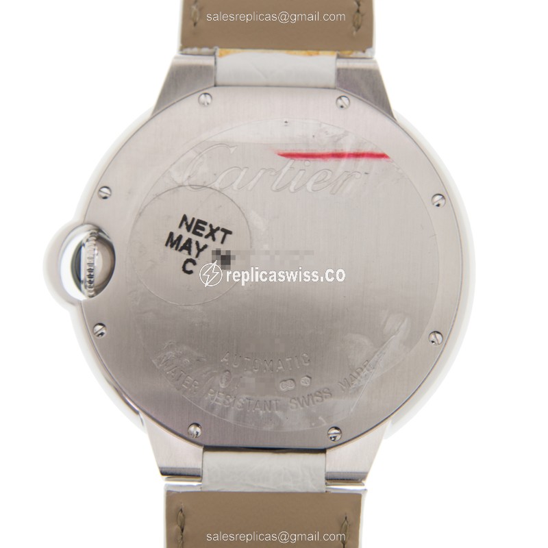 Cartier Ballon Bleu Replica - Automatic - 18kt White Gold - Diamond - Silver Dial - View 3