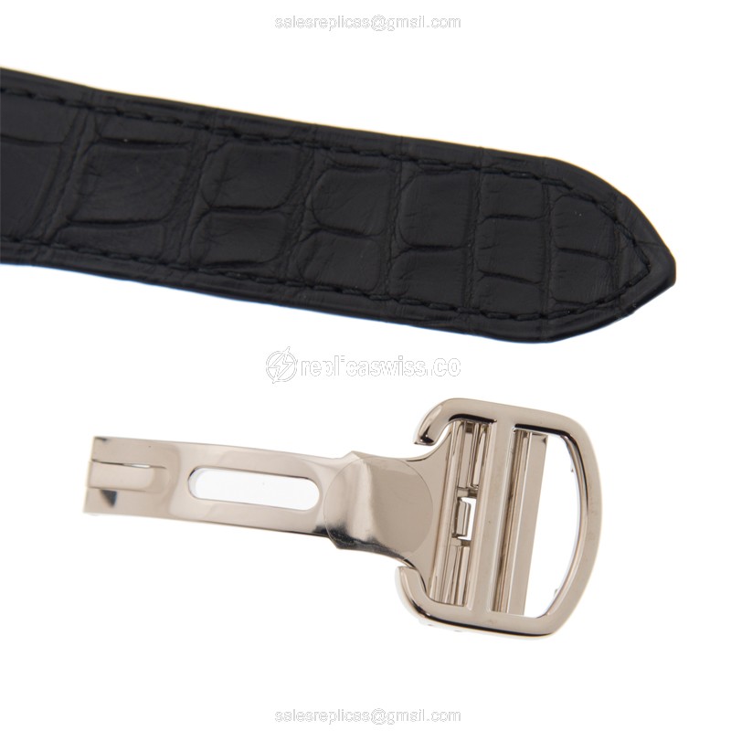 Cartier Pasha Manual Wind 18kt Gold - Gray Dial - Black Alligator Clasp - View 4