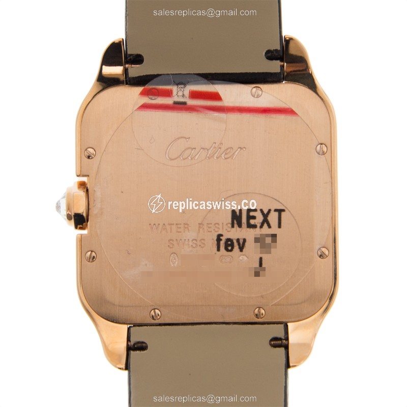 Cartier WH100351 SANTOS Quartz 18kt Rose Gold & Steel - View 3