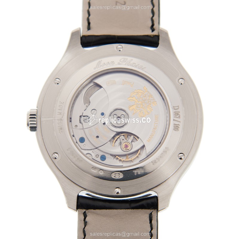 Piaget EMPERADOR Replica - Automatic - 18kt Gold - Gray Dial - Black Alligator Strap - View 3