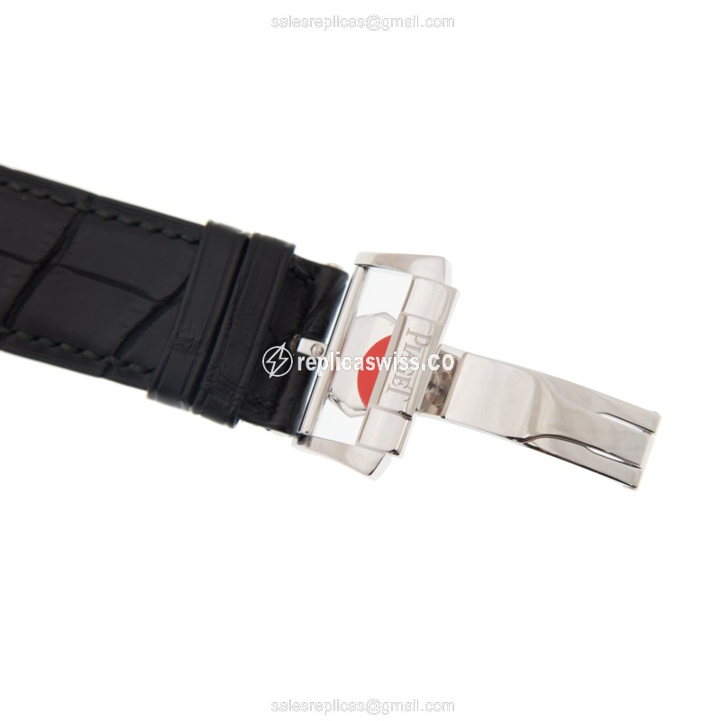 Piaget EMPERADOR Replica - Automatic - 18kt Gold - Gray Dial - Black Alligator Strap - View 4