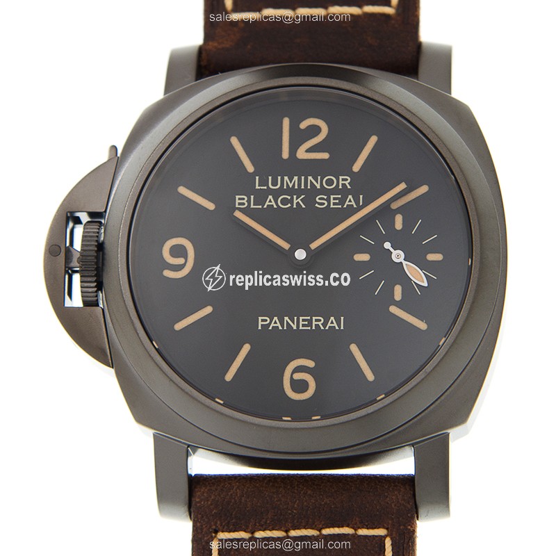 Panerai PAM00786 LUMINOR Replica - Automatic - Steel Case - White Dial - Brown Cowhide Strap - View 3