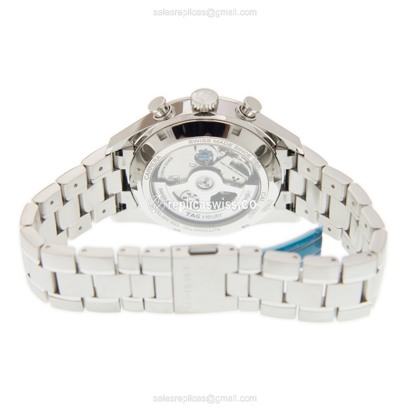 Tag Heuer CARRERA Automatic - White Dial - Silver Steel - Clasp - 2111-BA0724 - View 4