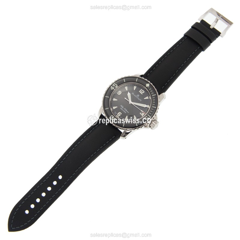 Blancpain 5015-1130-52A Replica - Automatic - Steel - Black - Canvas Strap - Buckle Clasp - View 2