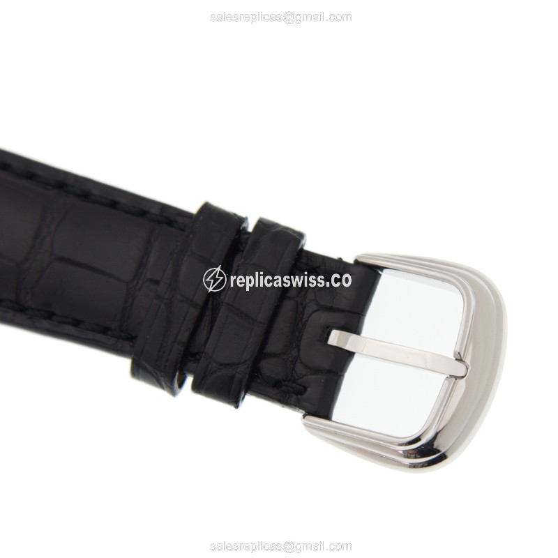 Franck Muller 7880 SC DT GOTH AC - Black Dial - Steel Case - Alligator Black Strap - Buckle Clasp - View 4