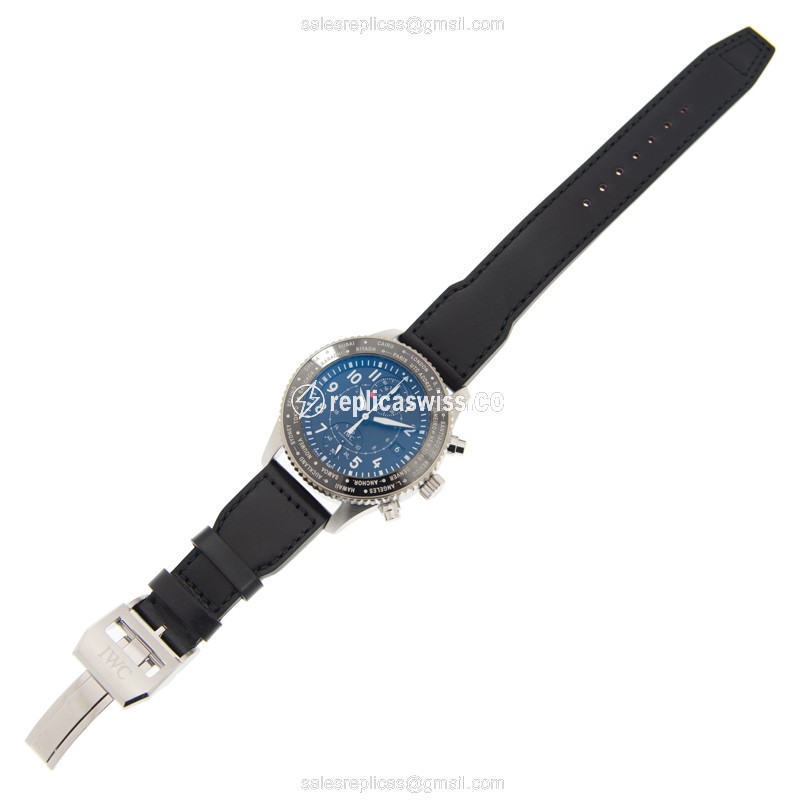 IWC PILOTS Replica - Automatic - Black Dial - Stainless Steel - Cowhide Black Strap - View 2