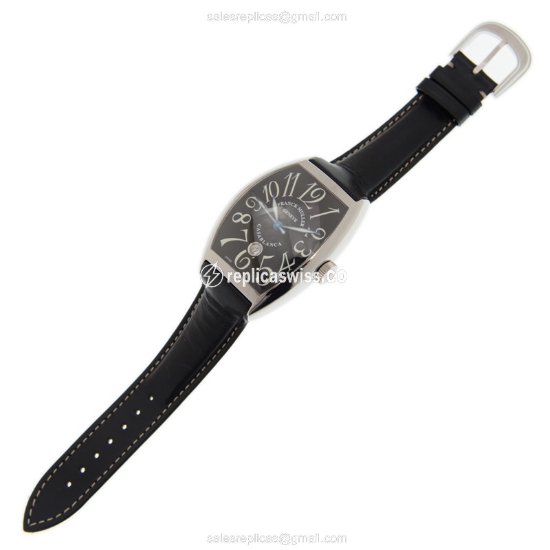 Franck Muller 8880 C DT CASA BLANCA AC - Automatic - Steel Case - Black Dial on Black Alligator Strap - View 2