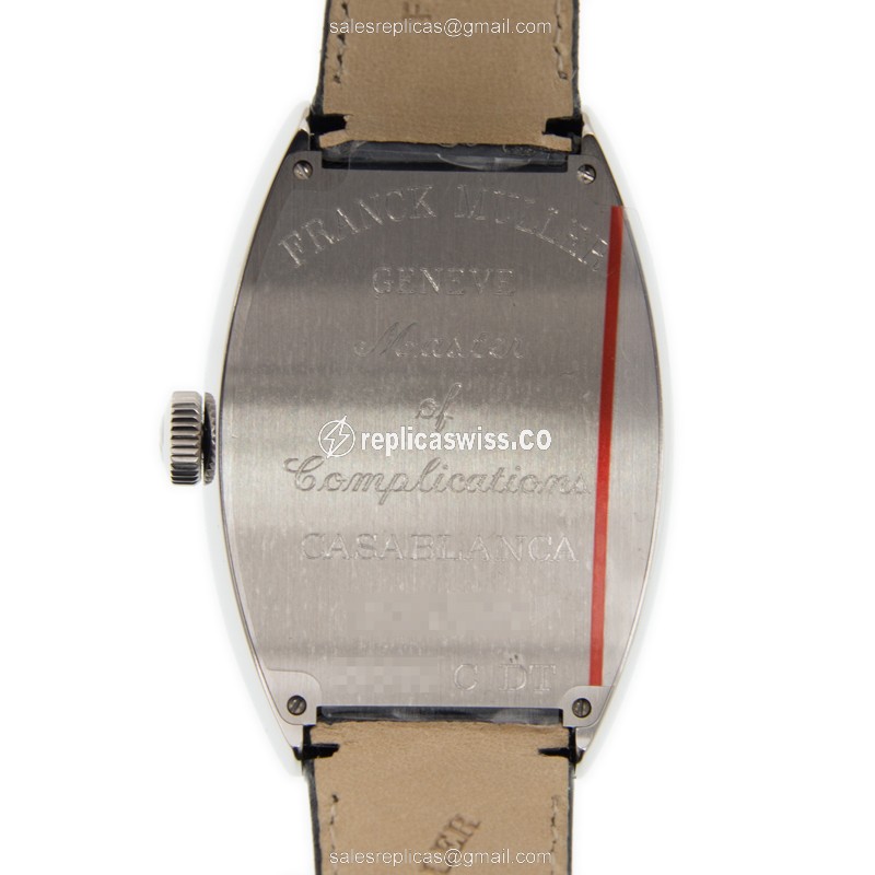Franck Muller 8880 C DT CASA BLANCA AC - Automatic - Steel Case - Black Dial on Black Alligator Strap - View 3