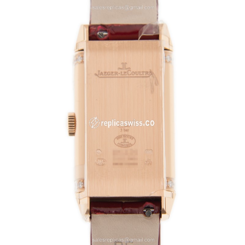 Jaeger-Lecoultre Q3352420 REVERSO - Manual - 18kt Rose Gold - White Dial - Red Alligator Strap - View 3