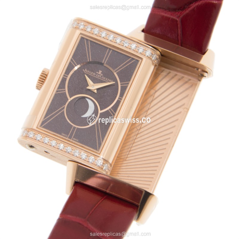 Jaeger-Lecoultre Q3352420 REVERSO - Manual - 18kt Rose Gold - White Dial - Red Alligator Strap - View 4