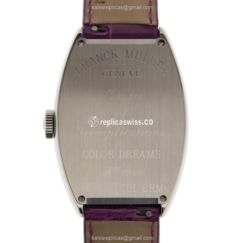 Franck Muller 5850 SC COL DRM AC - Automatic - Steel Case - Black Dial, Purple Alligator Strap - View 3