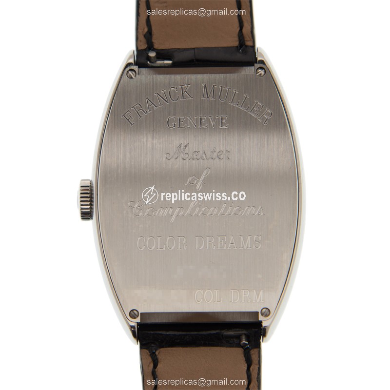 Franck Muller 7851 Replica - Automatic - Black Dial - Steel Case - Alligator Black Strap - View 3