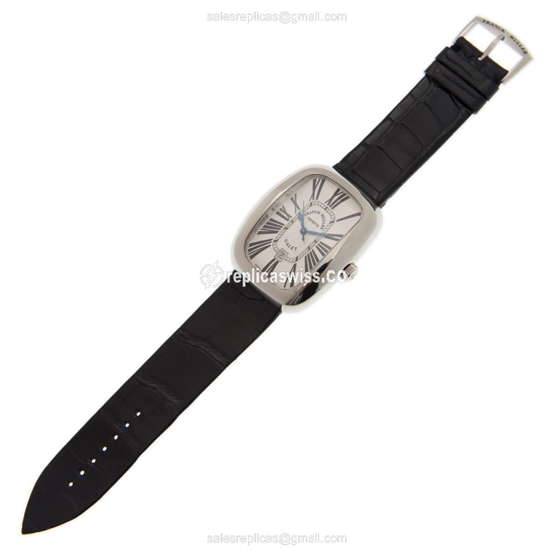 Franck Muller 3000 H SC DT R AC GALET - Automatic - Steel - Silver - Black Alligator Buckle - View 2