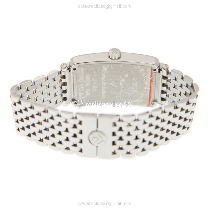 Franck Muller 1002 QZ Replica - Quartz - Black Dial - Silver Steel Strap - View 4