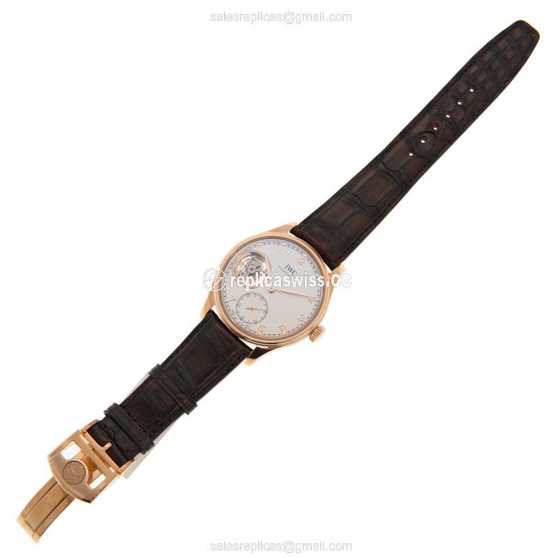 IWC Portuguese Replica - Manual Wind - Rose Gold - White - View 2