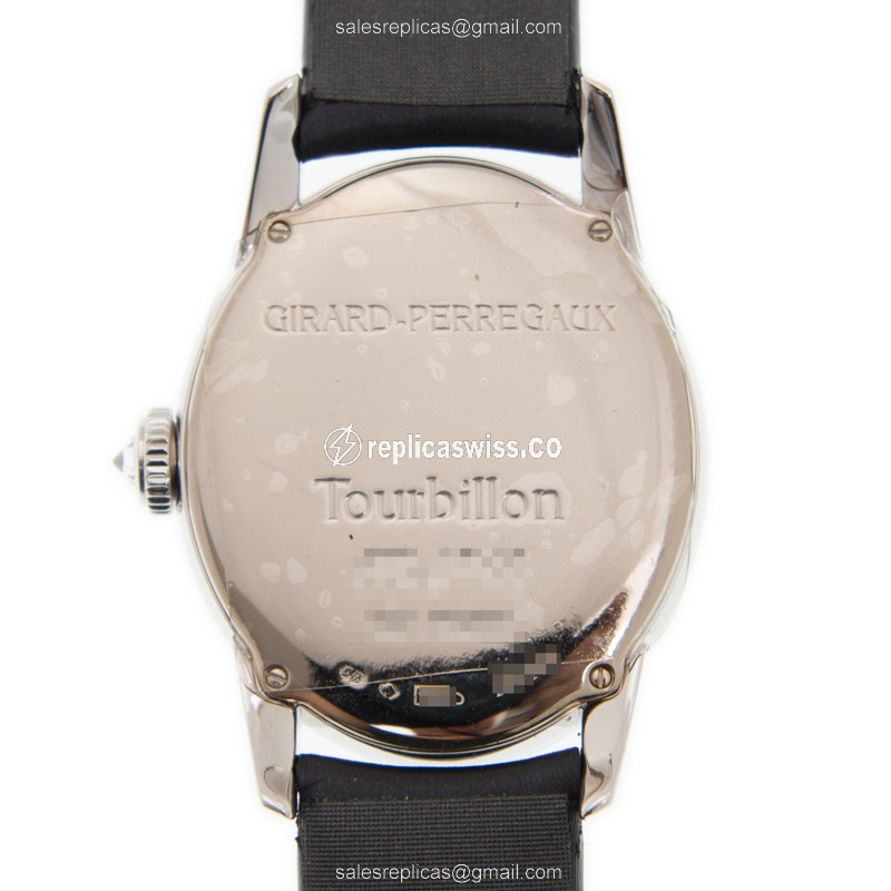Girard Perregaux 99490B53E791-JK6A Replica - Manual Wind - 18kt White Gold - Diamond - White Dial - Black Leather Strap - View 3