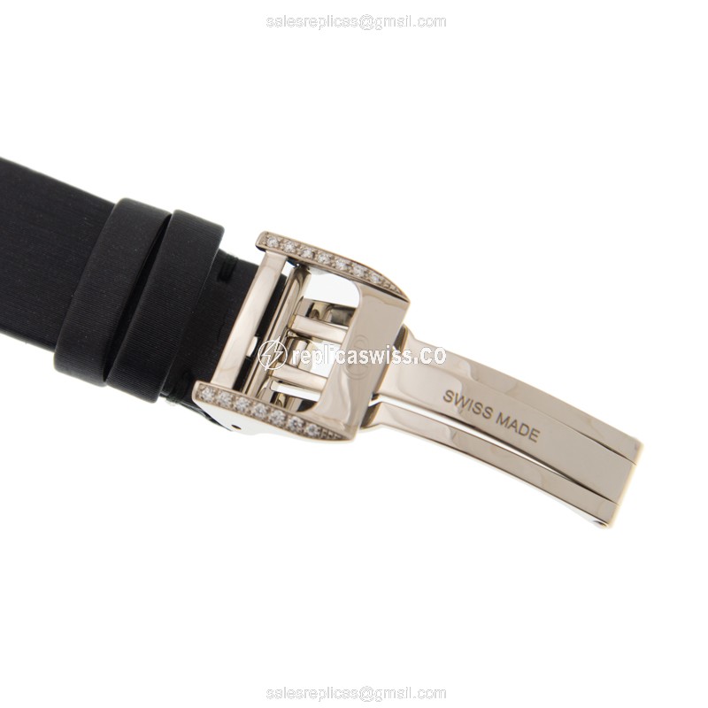 Girard Perregaux 99490B53E791-JK6A Replica - Manual Wind - 18kt White Gold - Diamond - White Dial - Black Leather Strap - View 4