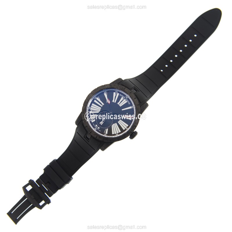 Roger Dubuis DBEX0510 EXCALIBUR - Automatic Titanium - Black Dial - Black Rubber - Buckle - View 2