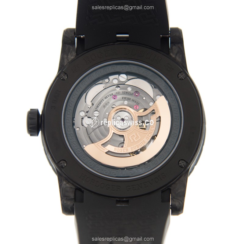 Roger Dubuis DBEX0510 EXCALIBUR - Automatic Titanium - Black Dial - Black Rubber - Buckle - View 3
