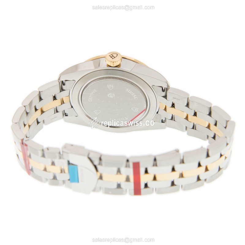 Tudor Glamour Date Replica - Automatic - Gold & Steel Case - White Dial - Gold Steel Strap - View 4
