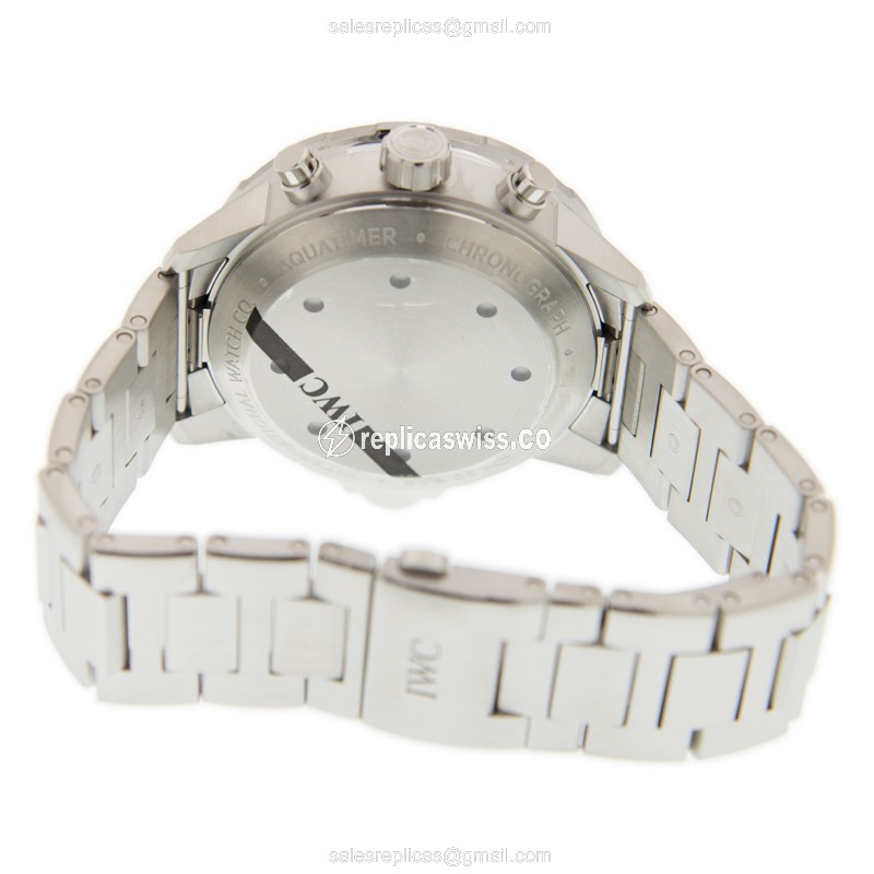 IWC Aquatimer Replica - Automatic - Black Dial - Steel Case - Silver Band - View 4
