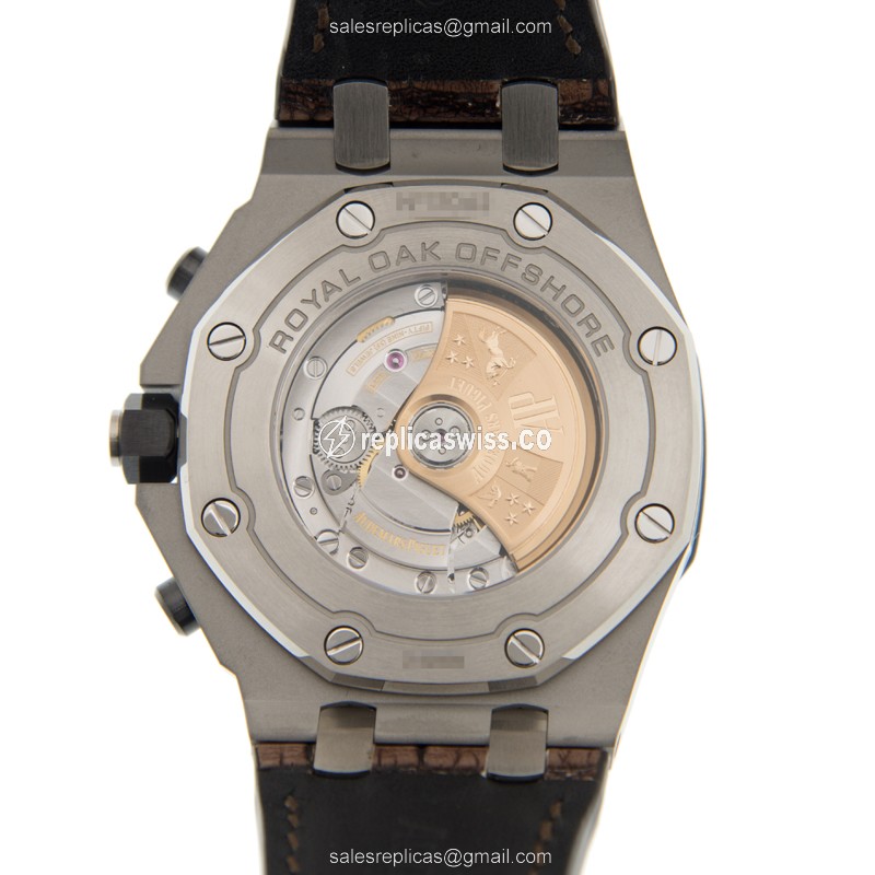 Audemars Piguet Royal Oak Offshore Replica - Automatic - Stainless Steel - Brown Dial - Brown Alligator Strap - View 3
